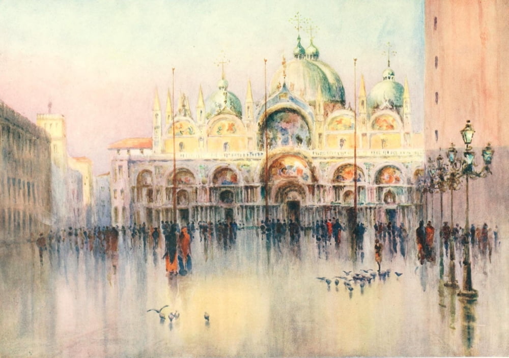 Posterazzi The Connoisseur 38 1914 Evening glow St Marks Canvas Art - Helen Donald-Smith (24 x 36)