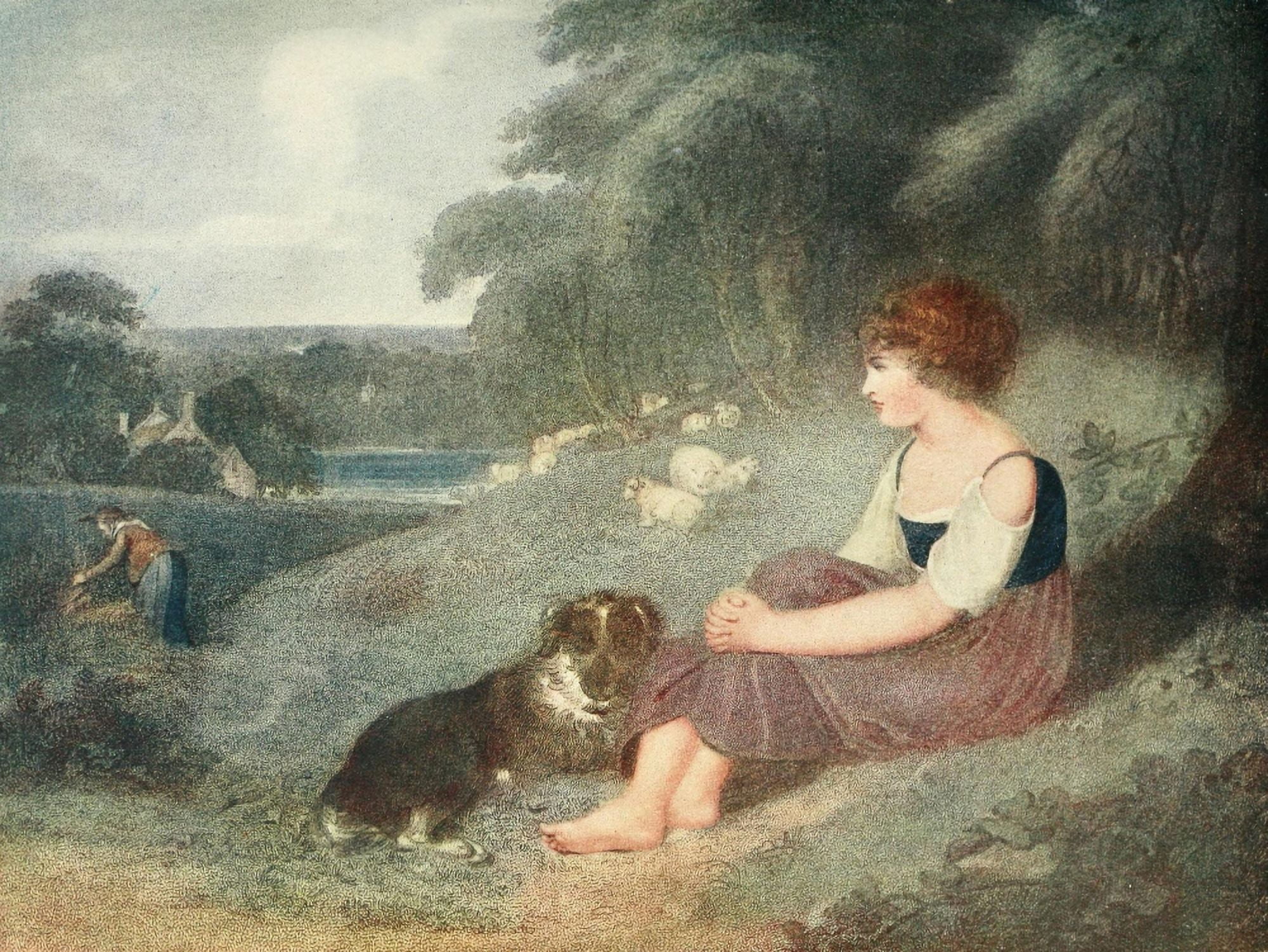 Posterazzi The Connoisseur 49 1917 Fern-cutters child Canvas Art - Richard Westall (24 x 36)