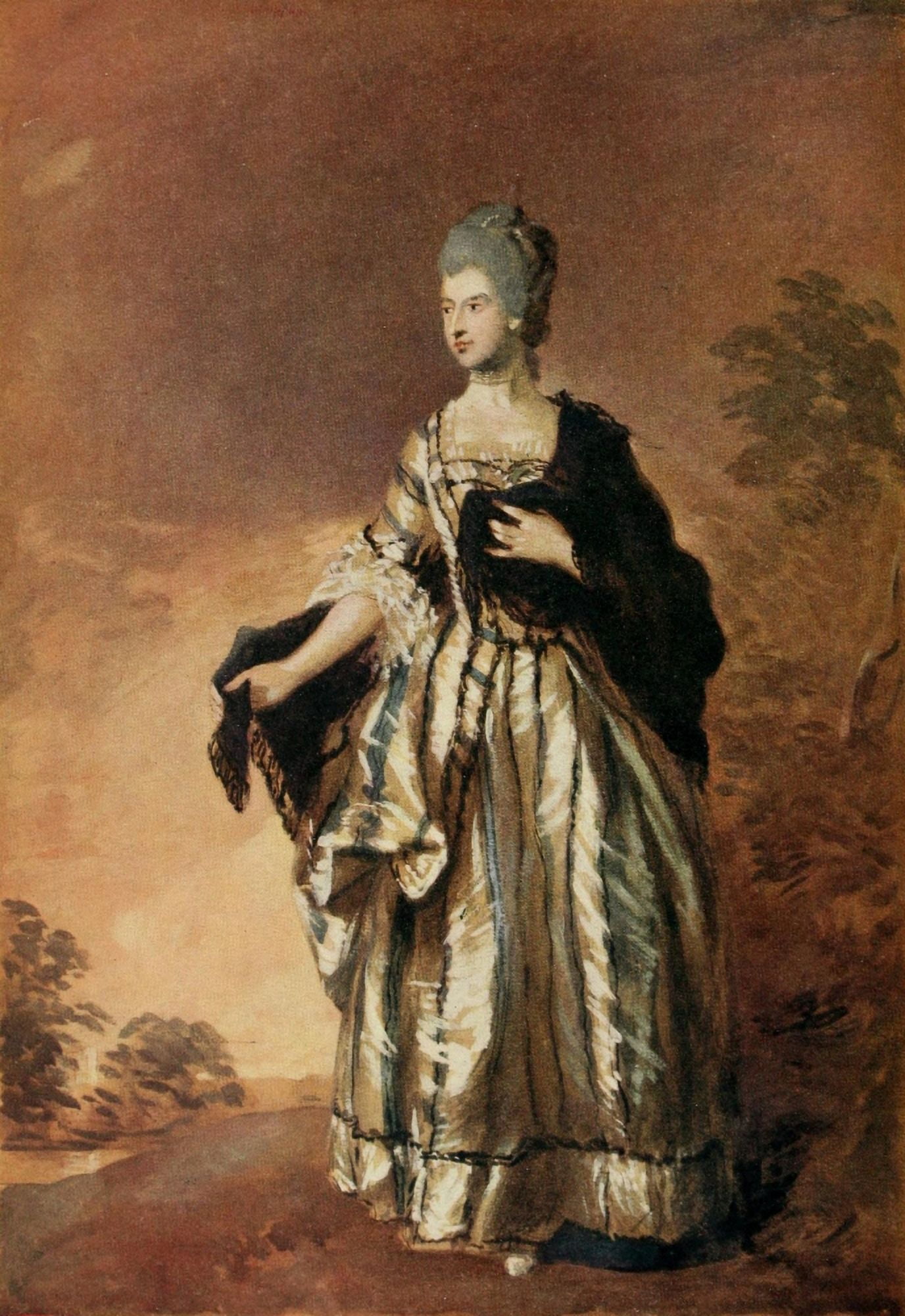 Posterazzi The Connoisseur 58 1920 Portrait of a Lady Canvas Art - Gainsborough Dupont (24 x 36)