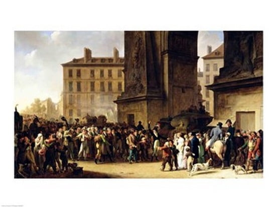 Posterazzi The Conscripts of 1807 Marching Past the Gate of Saint-Denis Canvas Art - Louis-Leopold Boilly (36 x 24)