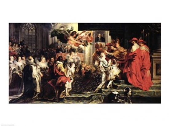 Posterazzi The Coronation of Marie de Medici Canvas Art - Peter Paul Rubens (36 x 24)
