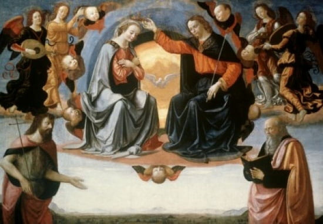 Posterazzi The Coronation of the Virgin Domenico Ghirlandaio (1449-1494 Florentine) Canvas Art - Domenico Ghirlandaio (24 x 36)