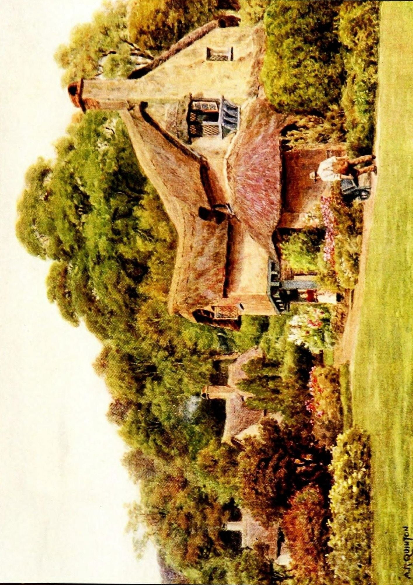 Posterazzi The Cottages & the Village Life of Rural England 1912 Almshouses Selworthy Green Somerset Canvas Art - Alfred Quinton (24 x 36)
