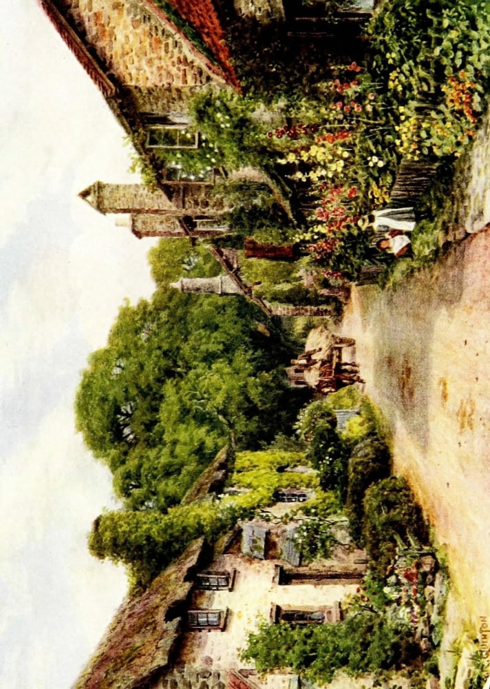 Posterazzi The Cottages & the Village Life of Rural England 1912 Bossington nr Porlock Somerset Canvas Art - Alfred Quinton (24 x 36)