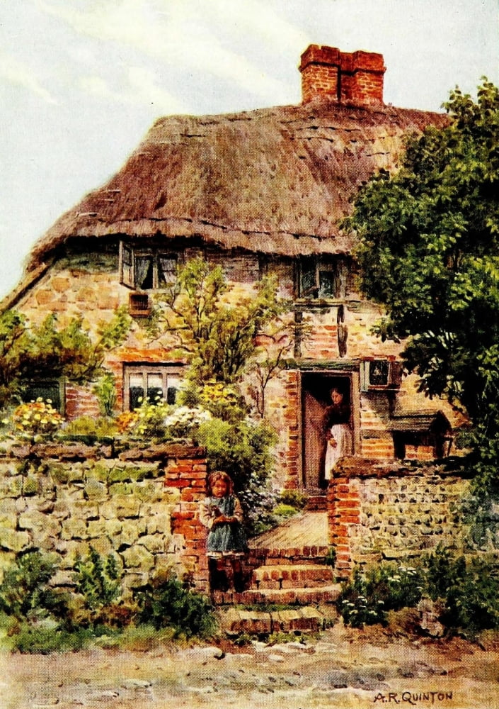 Posterazzi The Cottages & the Village Life of Rural England 1912 Cottage door Amberley Sussex Canvas Art - Alfred Quinton (24 x 36)