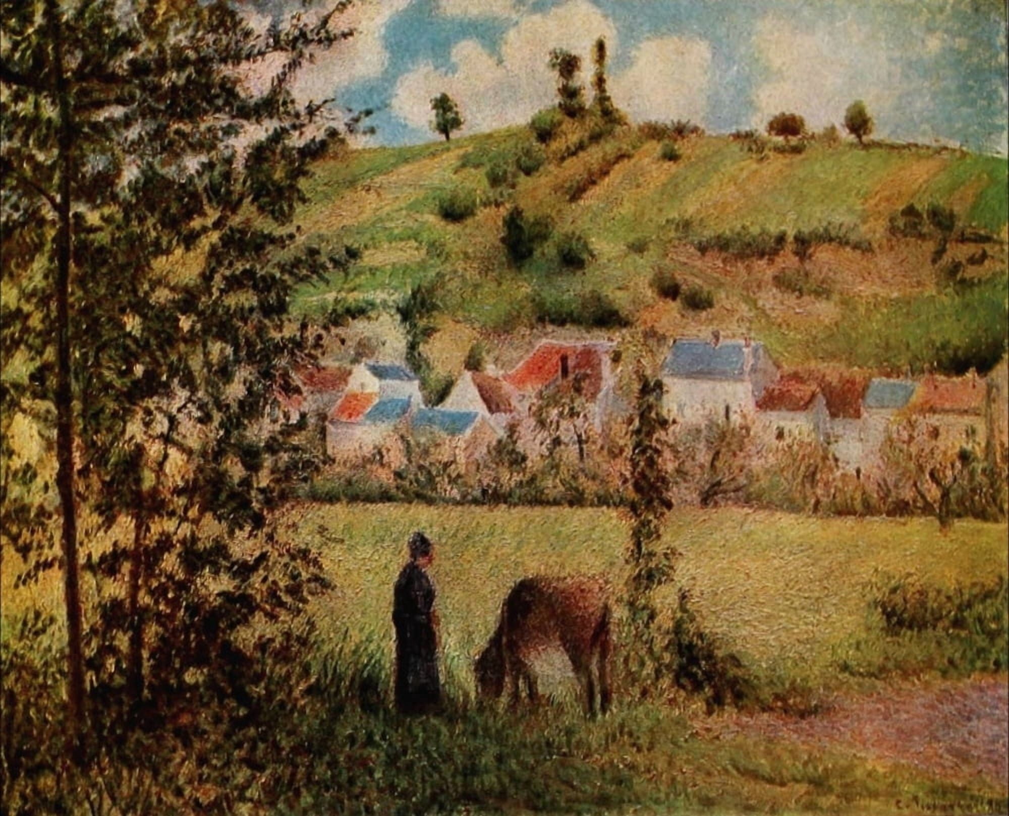 Posterazzi The Cowherd Canvas Art - Camille Pissarro (24 x 36)