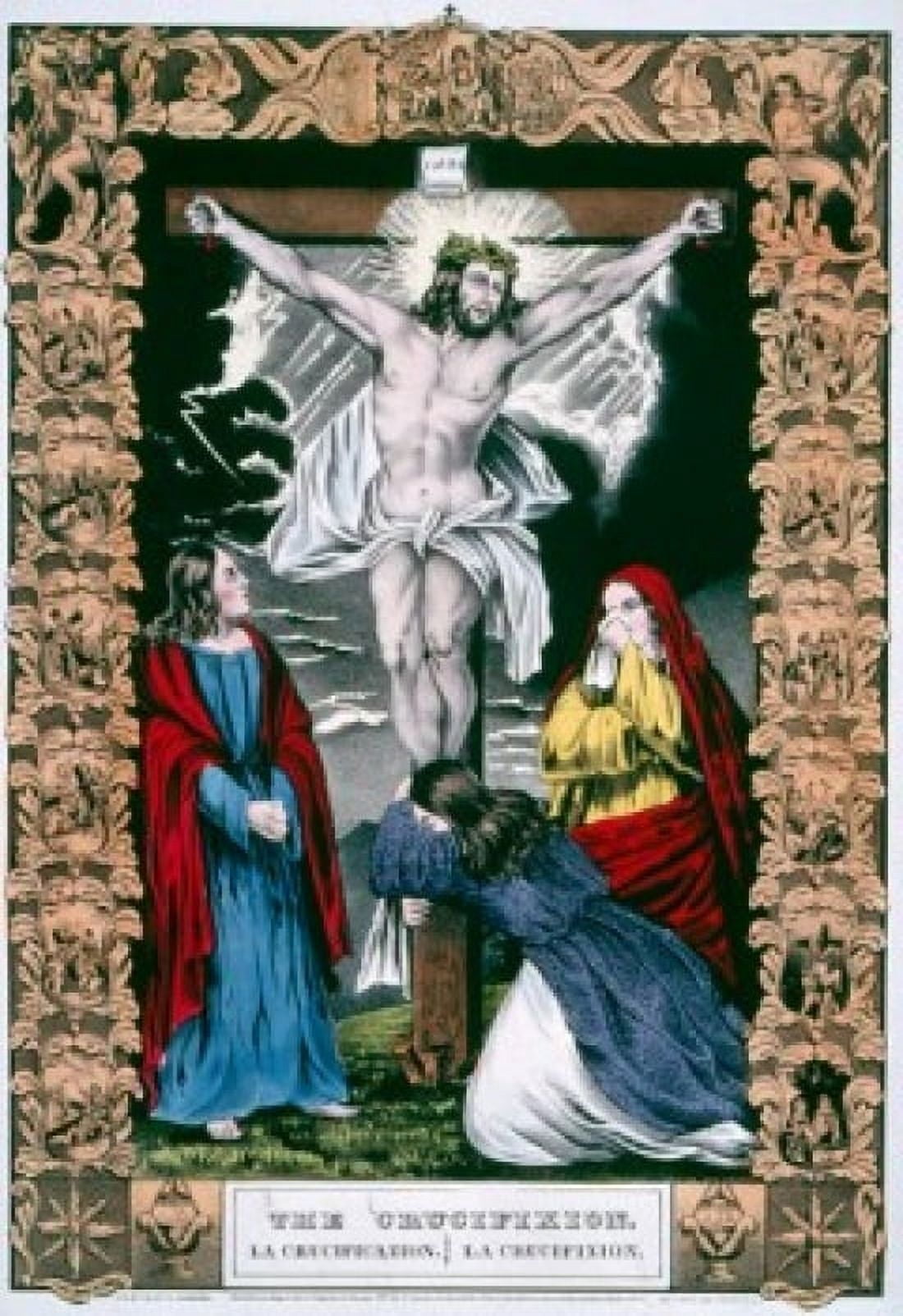 Posterazzi The Crucifixion Currier and Ives color lithograph (1857-1907) Washington DC Library of Congress Canvas Art - Currier and Ives (24 x 36)