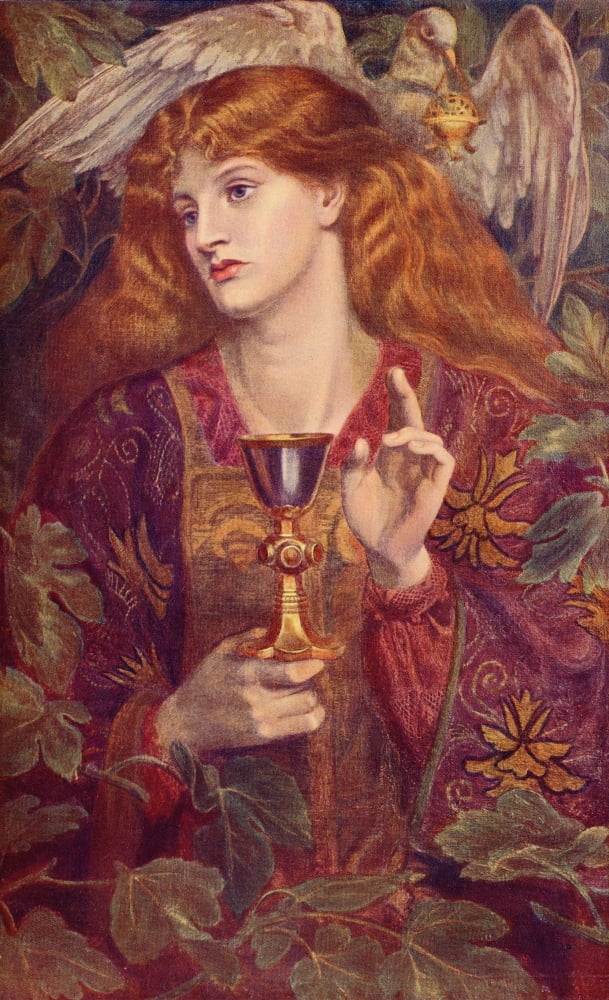 Posterazzi The Damsel of the Sangrael Canvas Art - DG Rossetti (24 x 36)