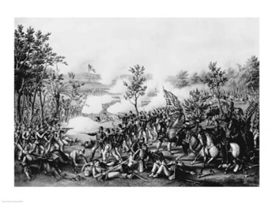 Posterazzi The Death of General James B Mcpherson at The Battle of Atlanta Canvas Art - (36 x 24)