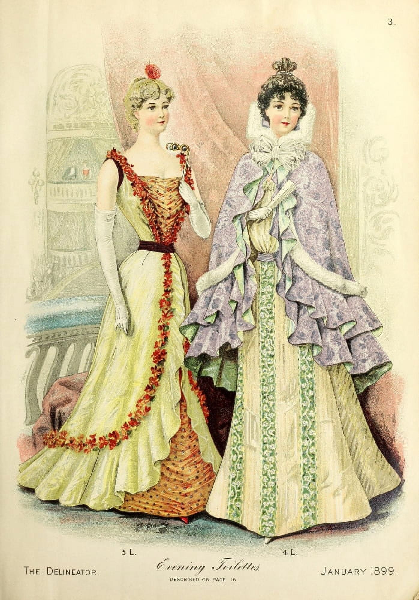 Posterazzi The Delineator 1899 Ladies fashion 2 Canvas Art - Unknown (24 x 36)