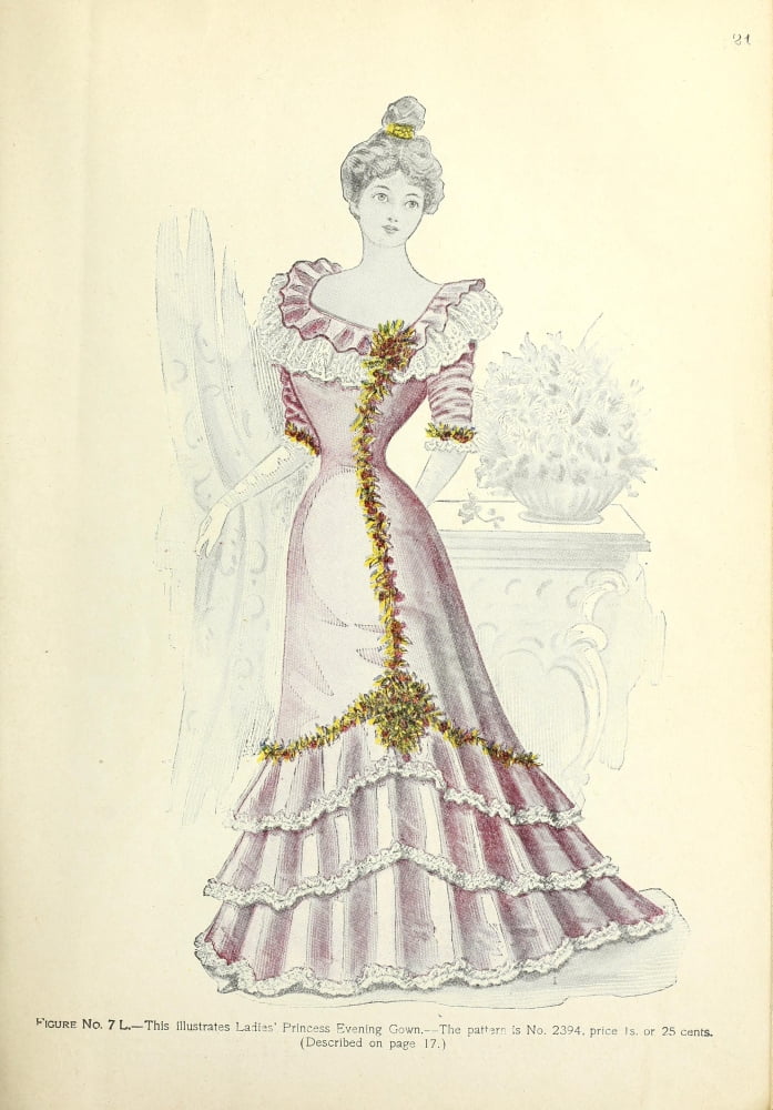 Posterazzi The Delineator 1899 Lilac dress Canvas Art - Unknown (24 x 36)