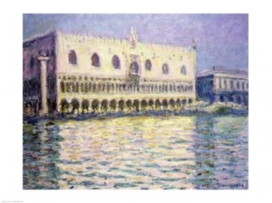 Posterazzi The Ducal Palace Venice 1908 Canvas Art - Claude Monet (36 x 24)