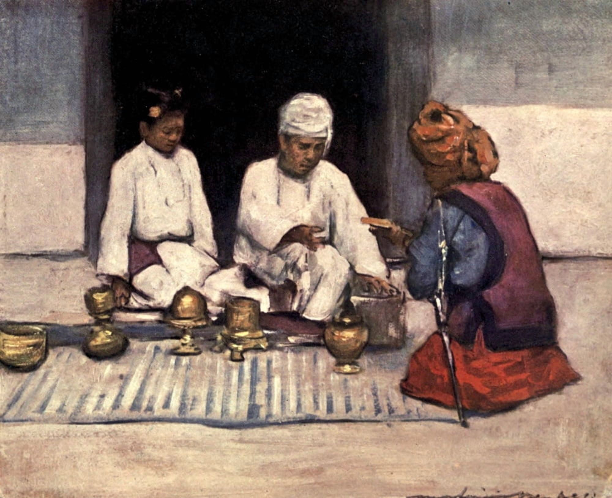 Posterazzi The Durbar 1903 A Shan chief and his wife Canvas Art - Mortimer Menpes (24 x 36)