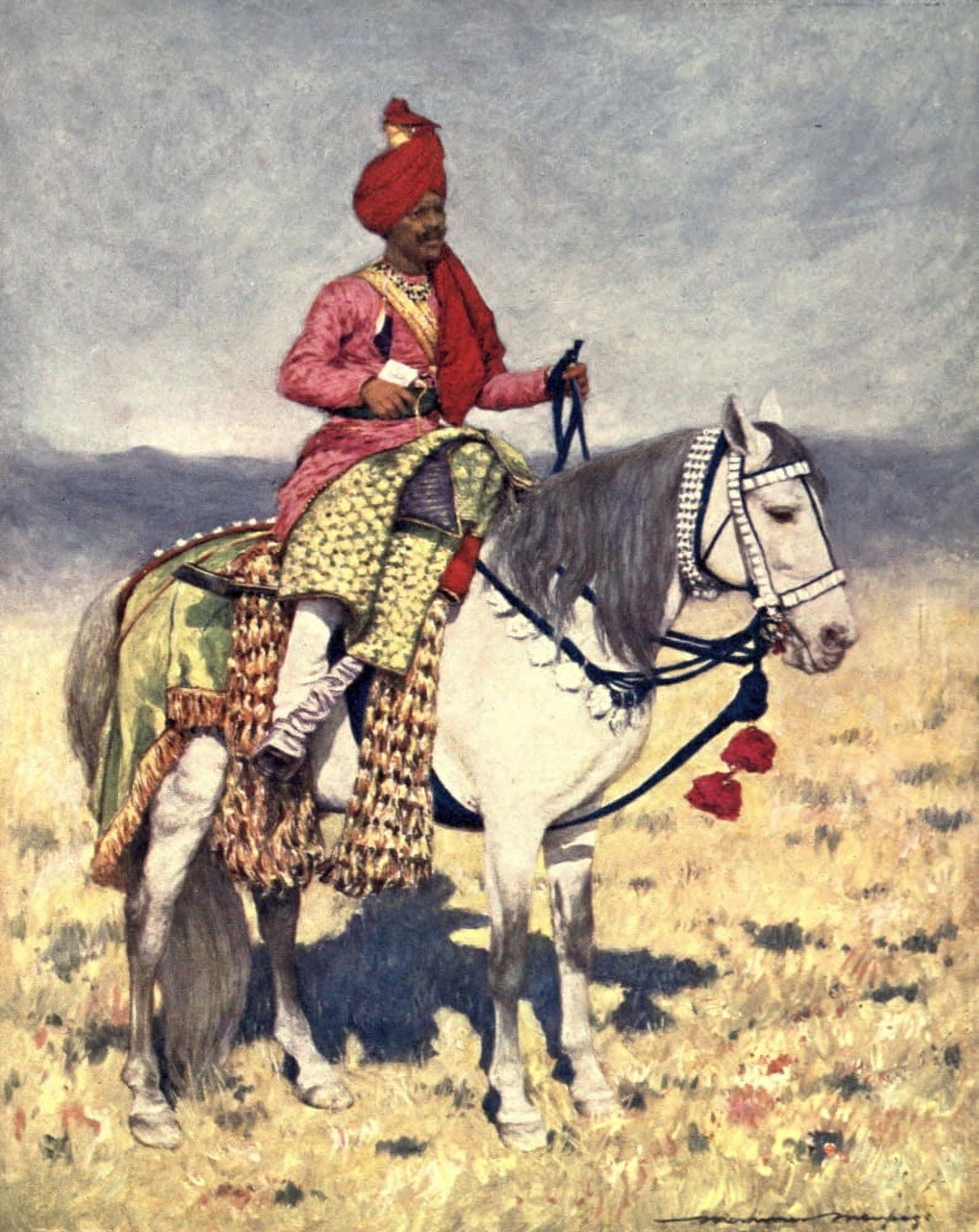 Posterazzi The Durbar 1903 A famous dancing horse Canvas Art - Mortimer Menpes (24 x 36)