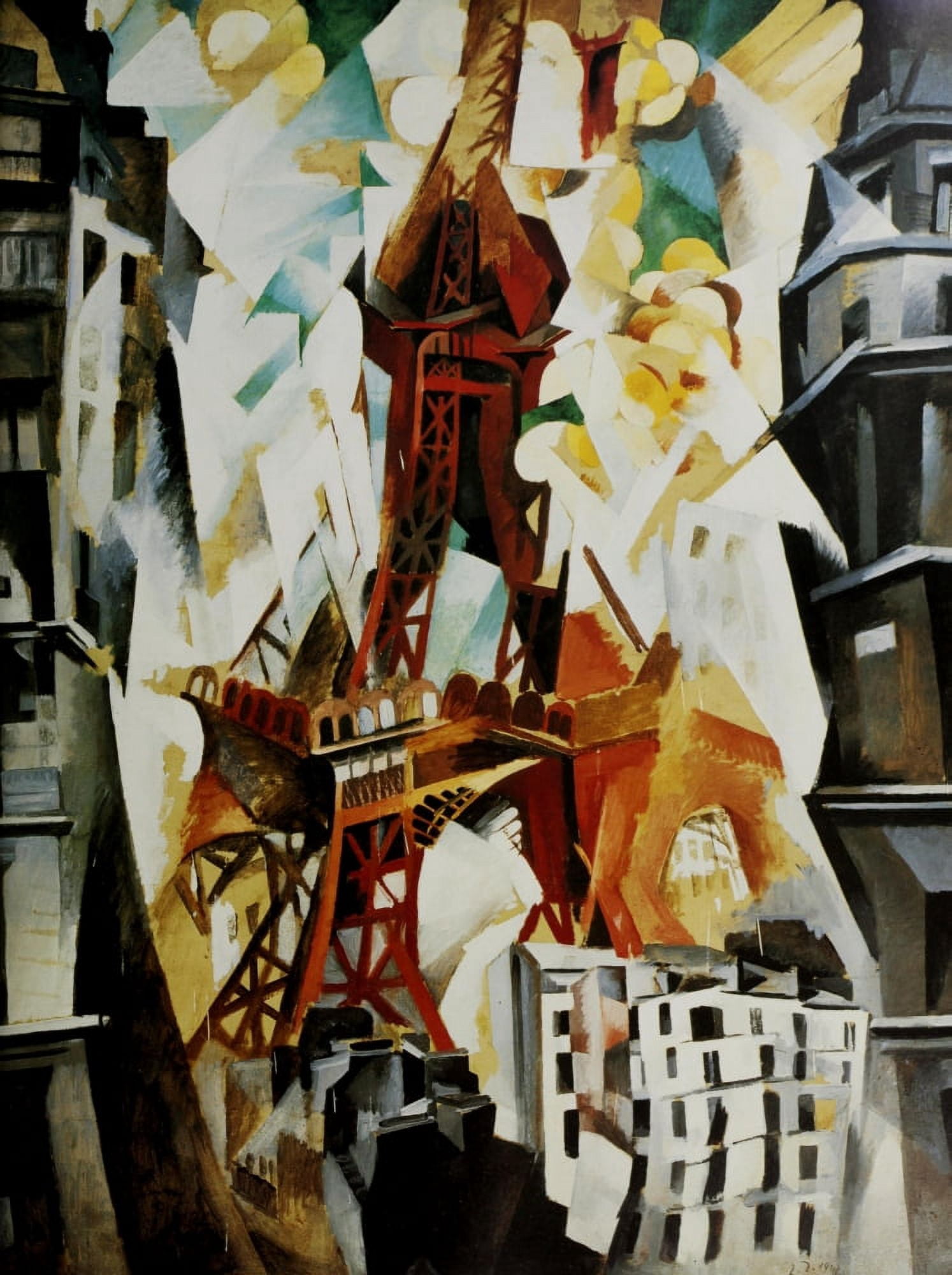 Posterazzi The Eiffel Tower 1911-23 Canvas Art - Robert Delaunay (24 x 36)
