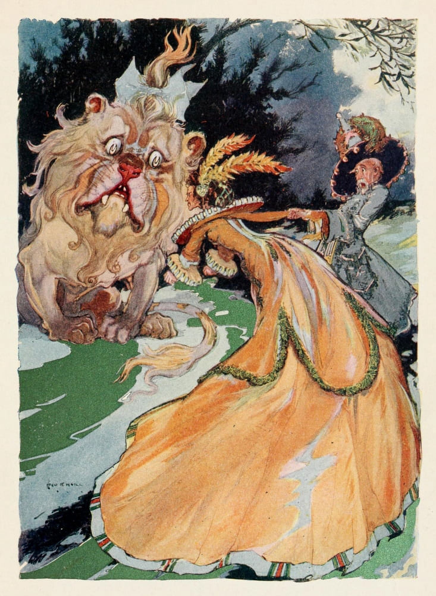 Posterazzi The Emerald City of Oz 1910 Cowardly lion Canvas Art - John R Neill (24 x 36)