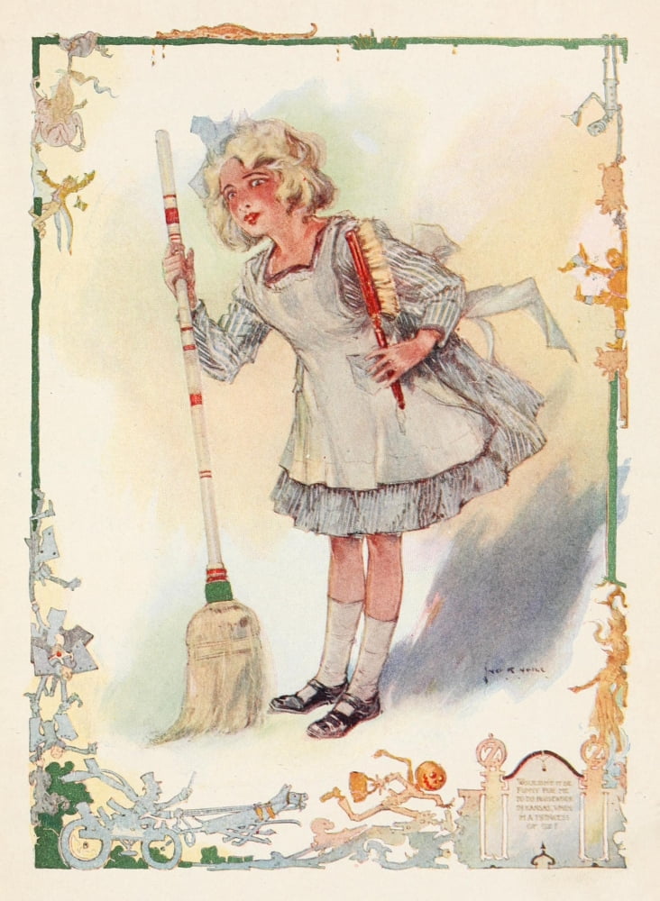 Posterazzi The Emerald City of Oz 1910 Dorothy sweeping Canvas Art - John R Neill (24 x 36)
