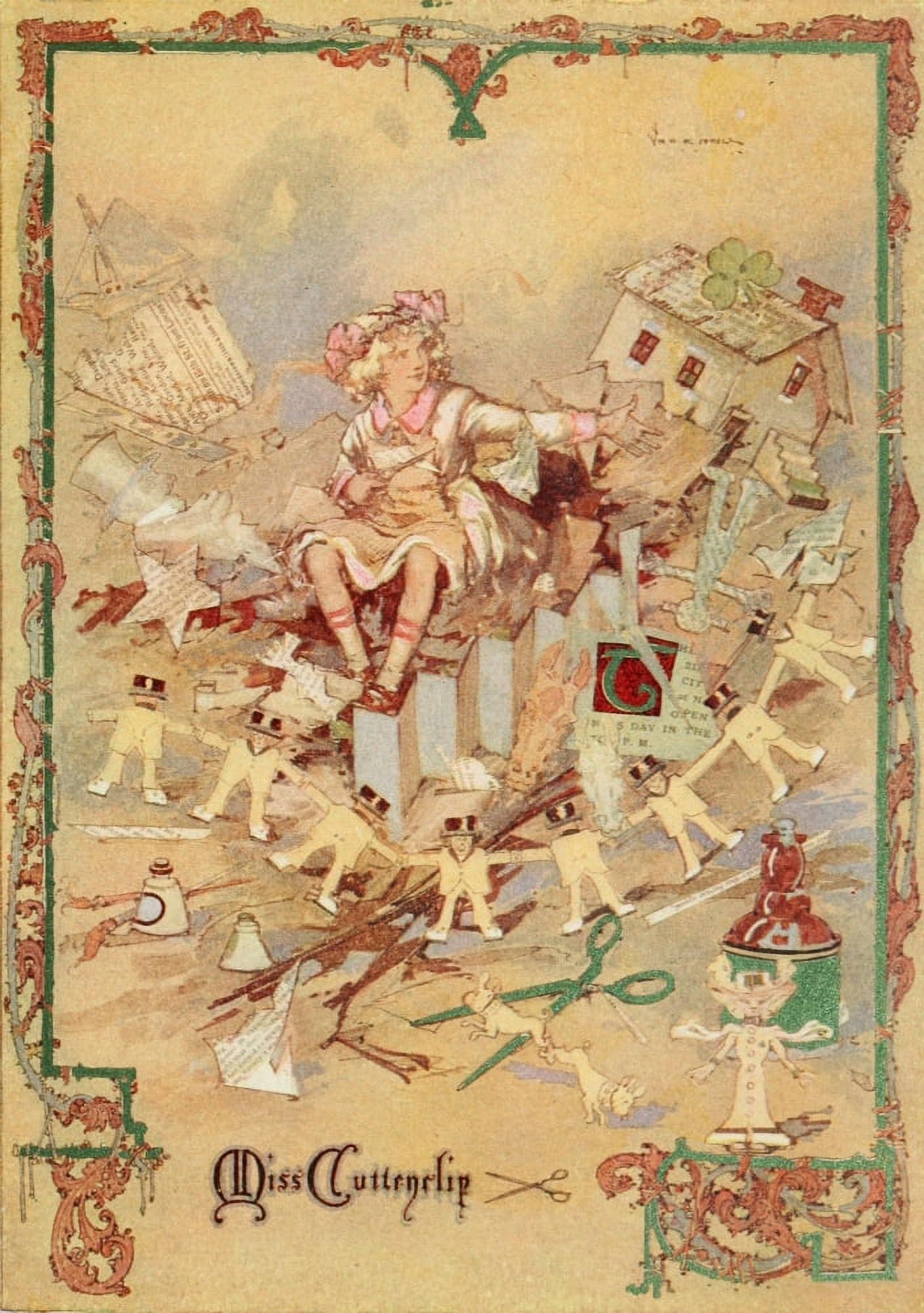 Posterazzi The Emerald City of Oz 1910 Miss Cuttenclip Canvas Art - John R Neill (24 x 36)