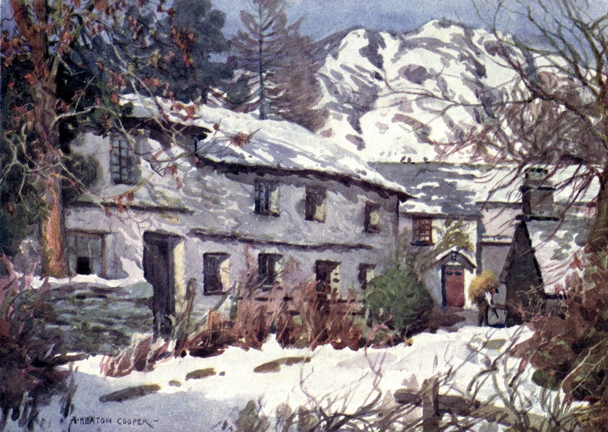 Posterazzi The English Lakes 1908 Winter sunshine at Coniston Canvas Art - Alfred Heaton Cooper (24 x 36)