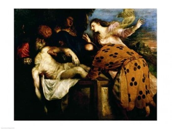 Posterazzi The Entombment of Christ Canvas Art - Titian (36 x 24)