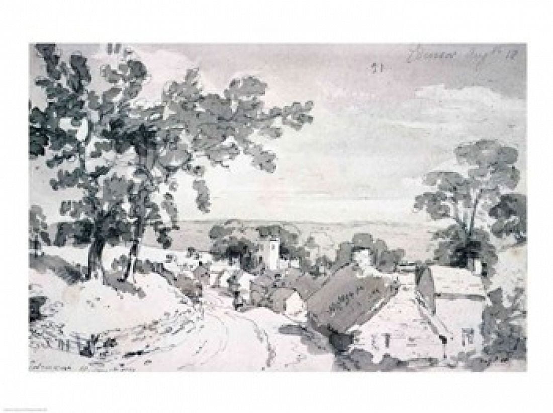 Posterazzi The Entrance to the Village of Edensor 1801 Canvas Art - John Constable (36 x 24)