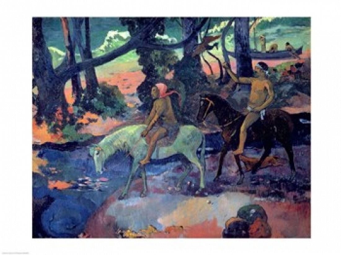 Posterazzi The Escape The Ford 1901 Canvas Art - Paul Gauguin (36 x 24)