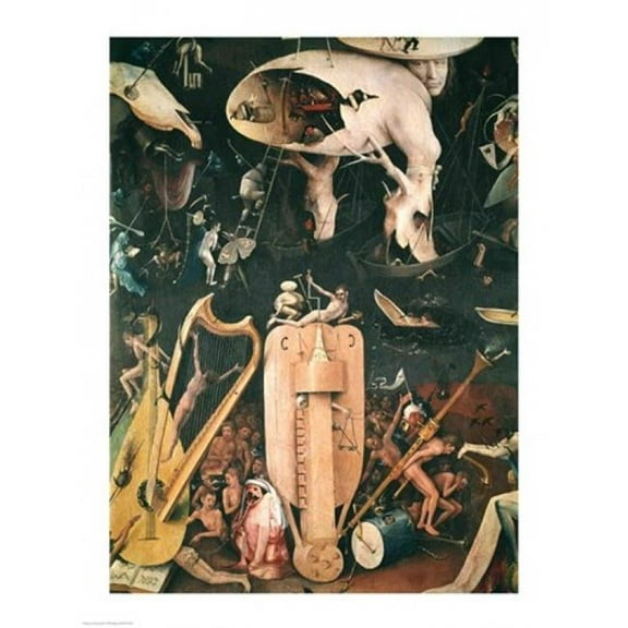 Posterazzi The Garden of Earthly Delights - Hell Detail From The Right Wing of The Triptych C.1500 Print by Hieronymus Bosch - 24 x 36 in. - Large