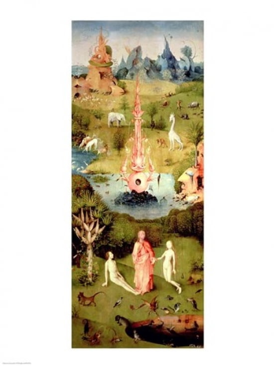 Posterazzi The Garden of Earthly Delights The Garden of Eden Canvas Art - Hieronymus Bosch (24 x 36)