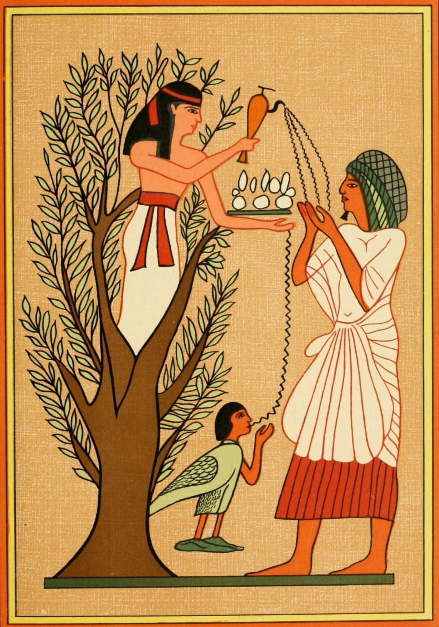 Posterazzi The Gods of the Egyptians 1904 The goddess Mut pouring water from the sycamore Canvas Art - Unknown (24 x 36)