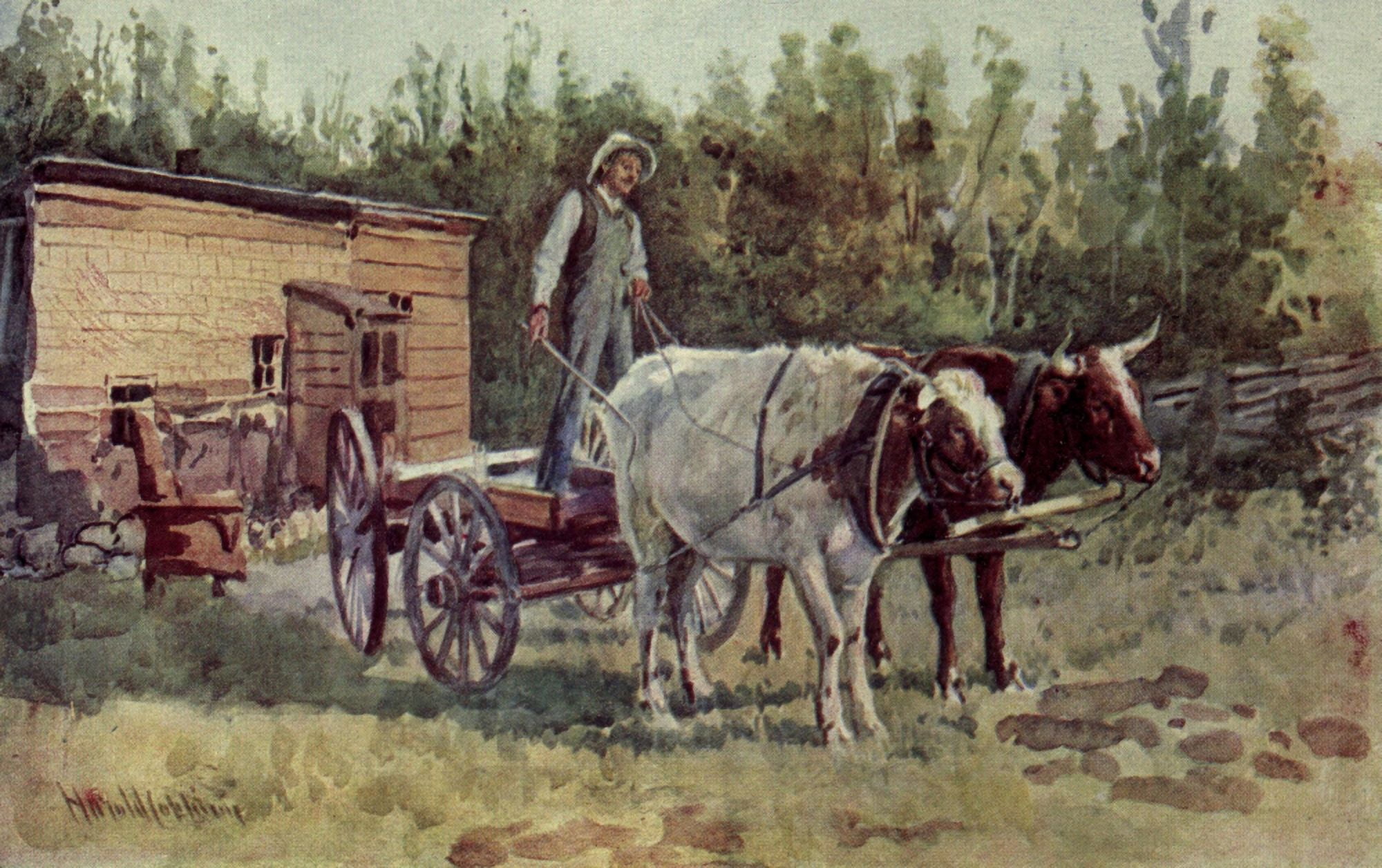 Posterazzi The Golden Land 1912 Bachelors Shack Canvas Art - H Copping (24 x 36)