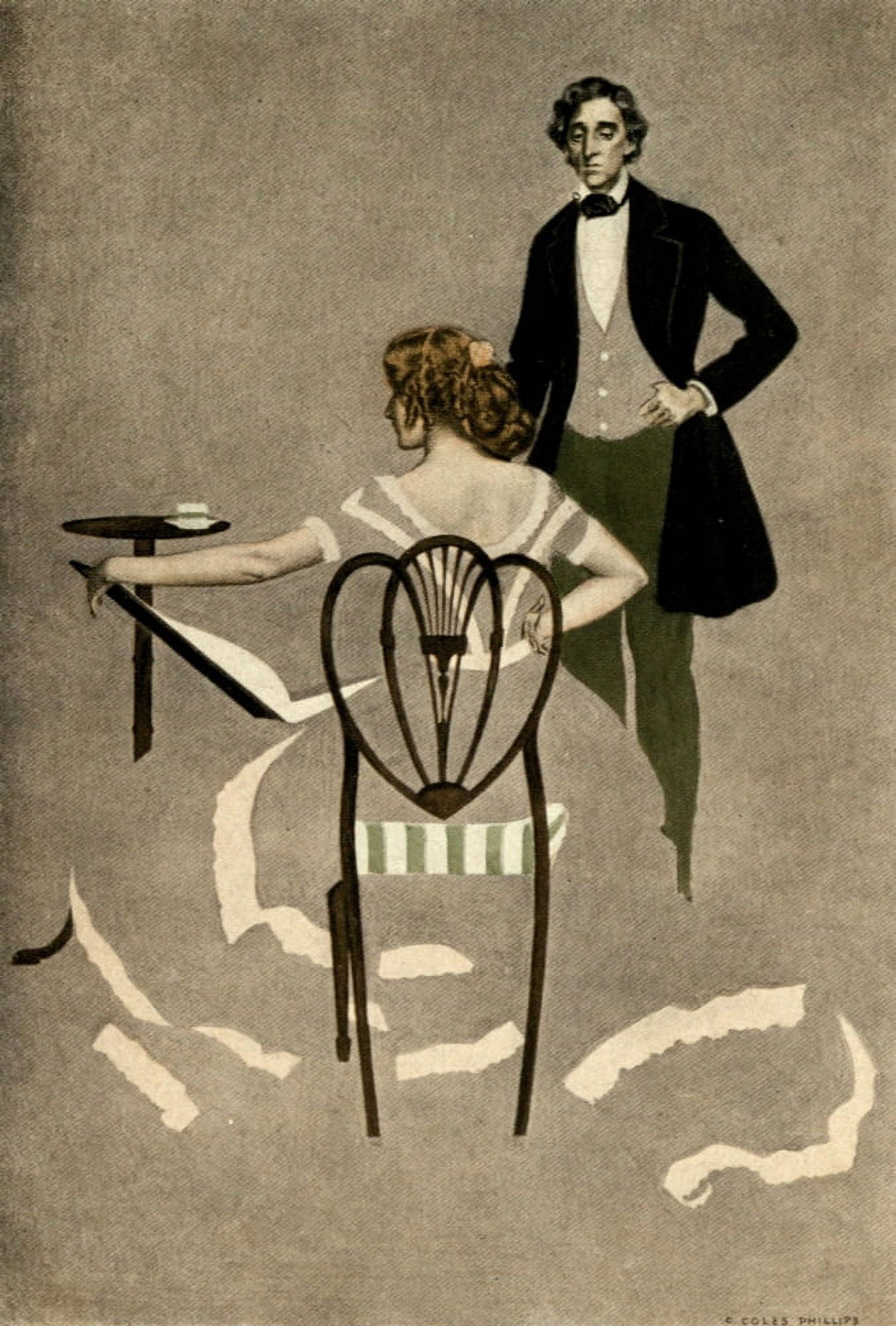 Posterazzi The Gorgeous Isle 1908 Warner was standing beside her Canvas Art - Clarence Coles Phillips (24 x 36)