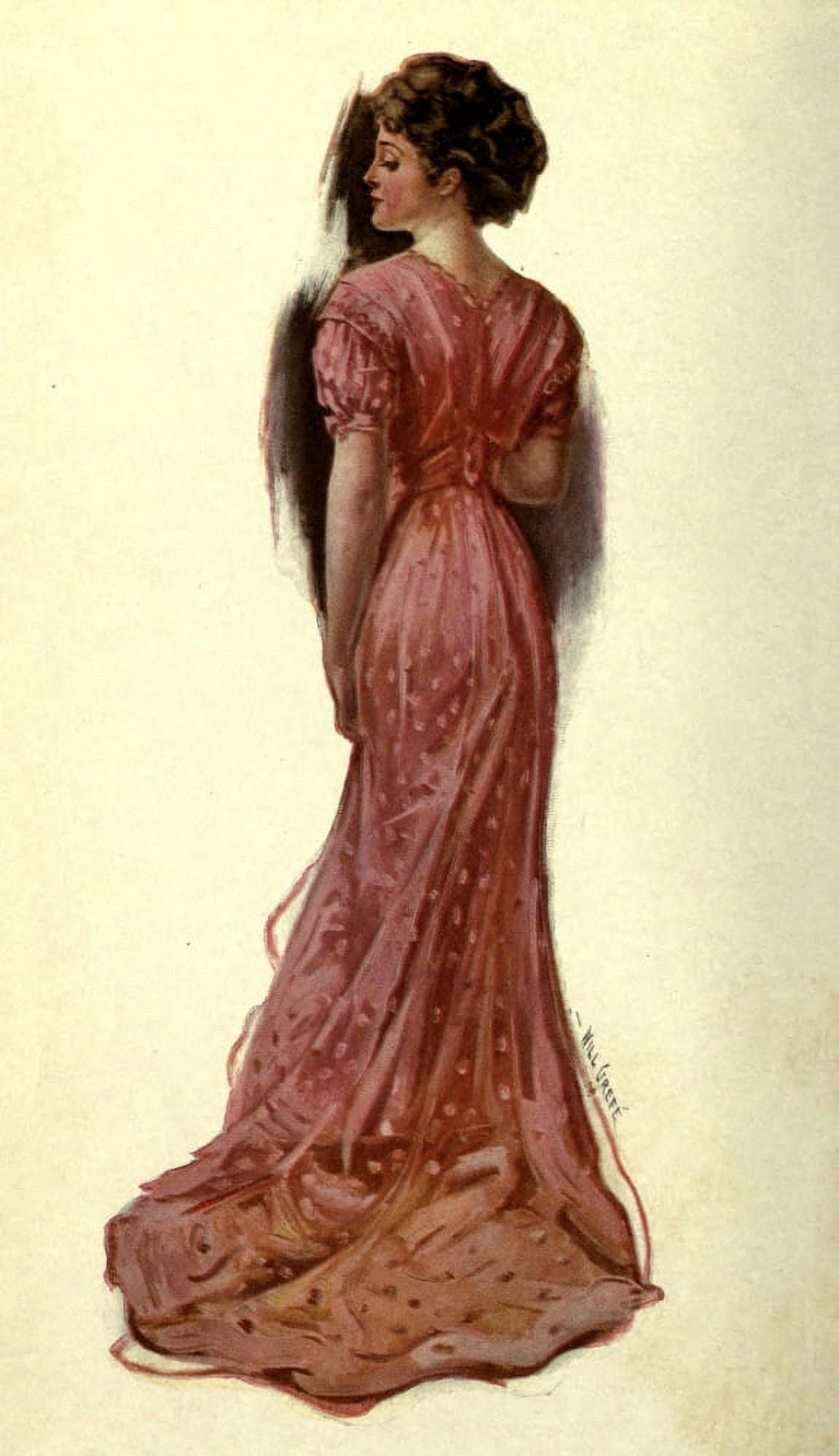 Posterazzi The Governors 1909 Woman in pink dress Canvas Art - Will Gref (24 x 36)