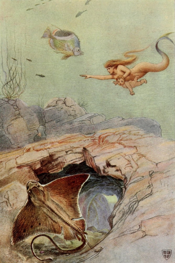 Posterazzi The Great Sea Horse 1909 A devilfish lurks there Canvas Art - John Elliott (24 x 36)