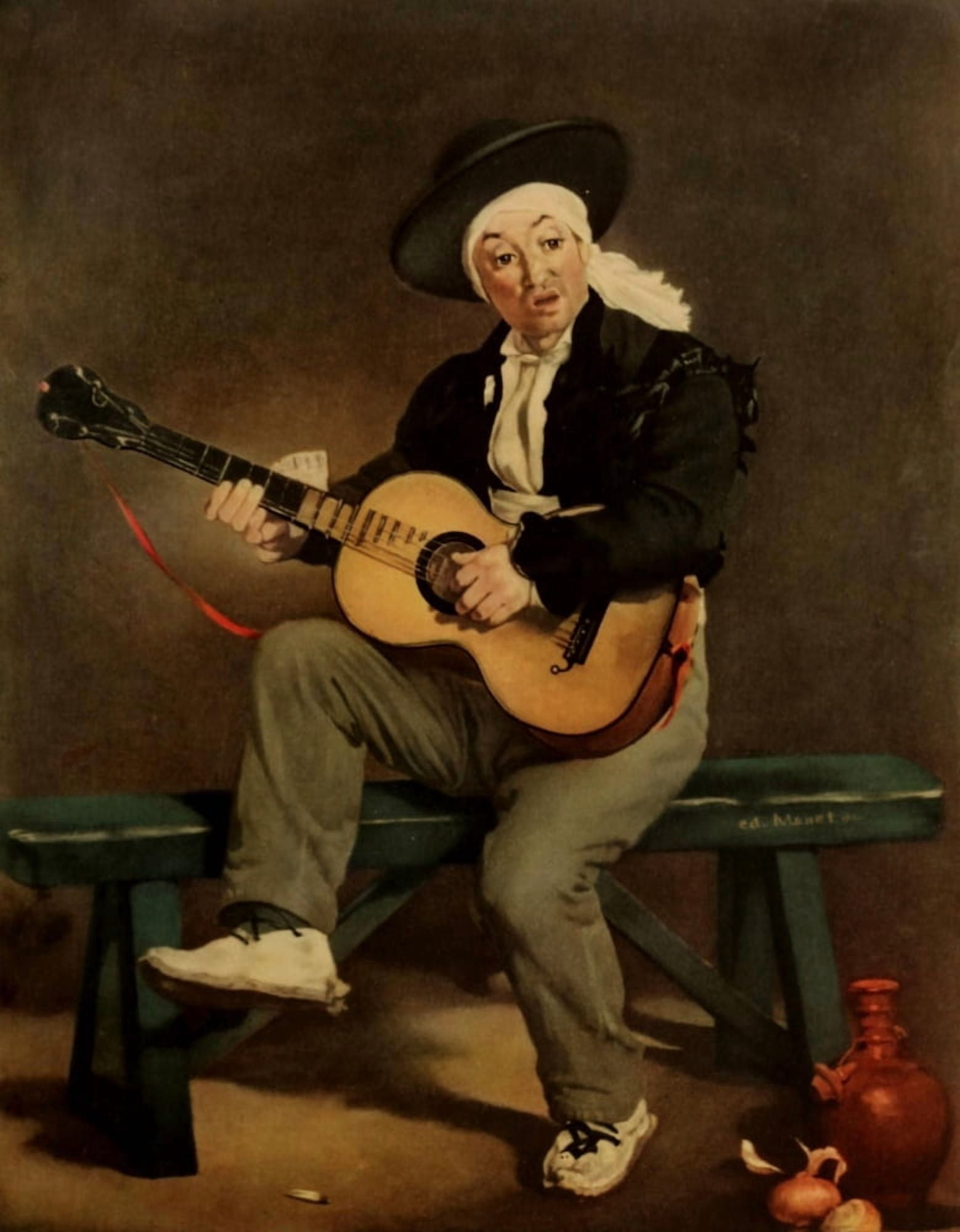 Posterazzi The Guitarist 1860 Canvas Art - Ôø?douard Manet (24 x 36)