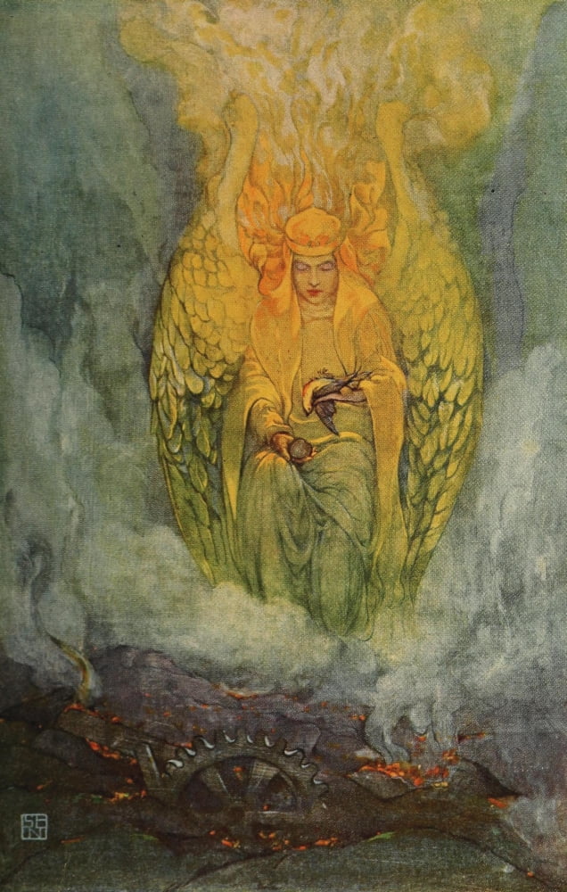 Posterazzi The Happy Prince 1913 Angel brought leaden heart & dead bird Canvas Art - Spencer Nichols (24 x 36)