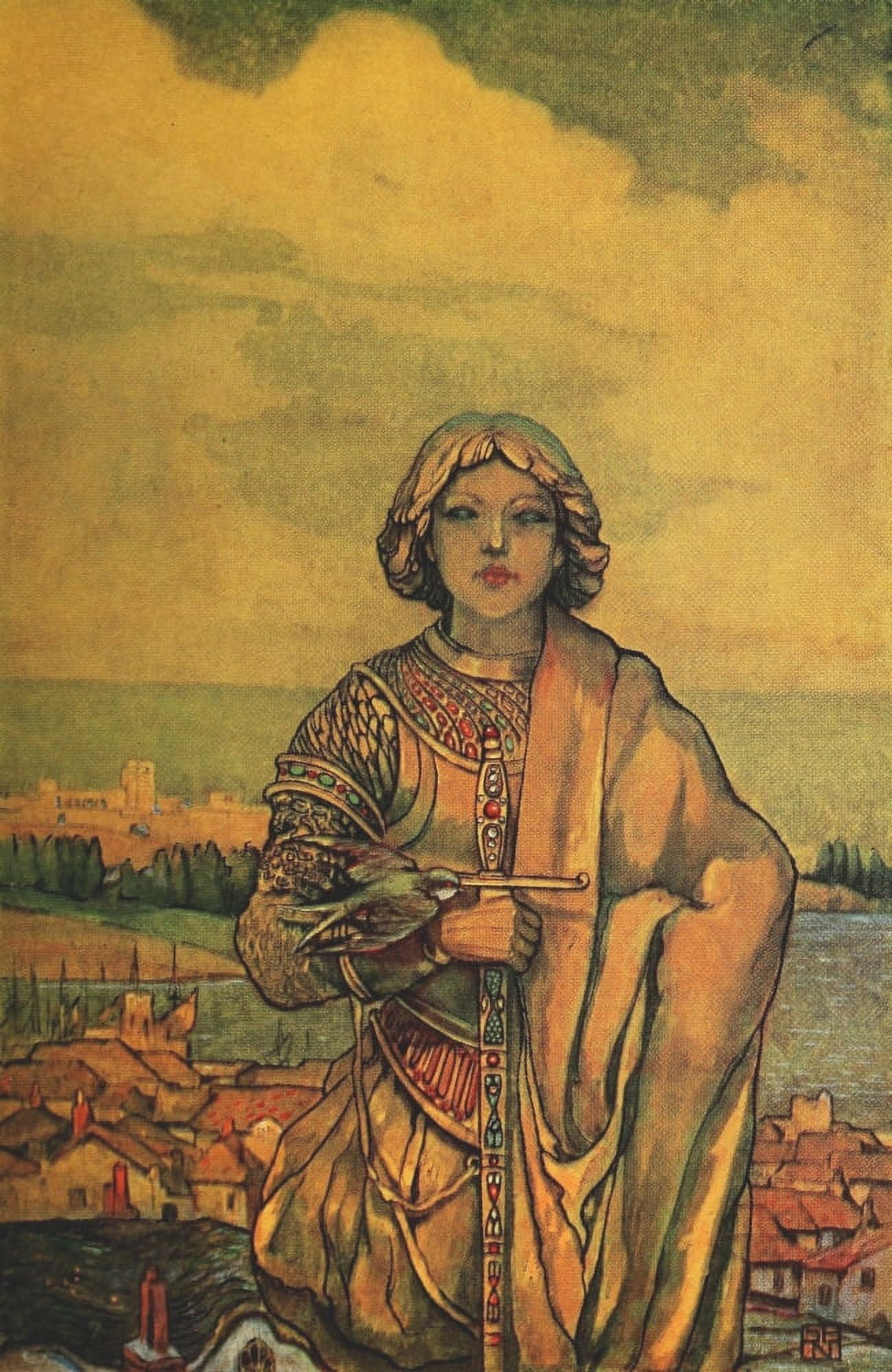 Posterazzi The Happy Prince 1913 Little Swallow will you not stay with me Canvas Art - Spencer Nichols (24 x 36)