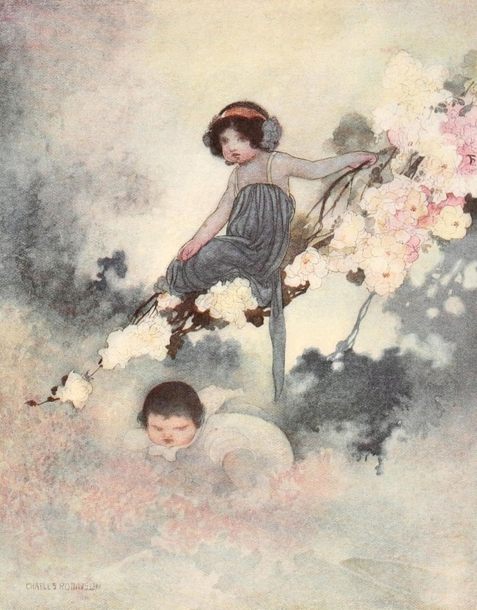 Posterazzi The Happy Prince 1920 In every tree was a little child Canvas Art - Charles Robinson (24 x 36)