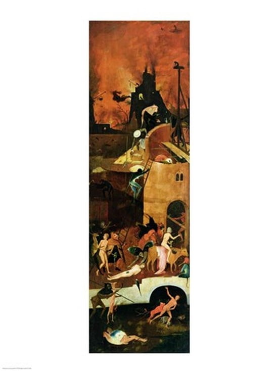 Posterazzi The Haywain right wing of the triptych depicting Hell c1500 Canvas Art - Hieronymus Bosch (24 x 36)