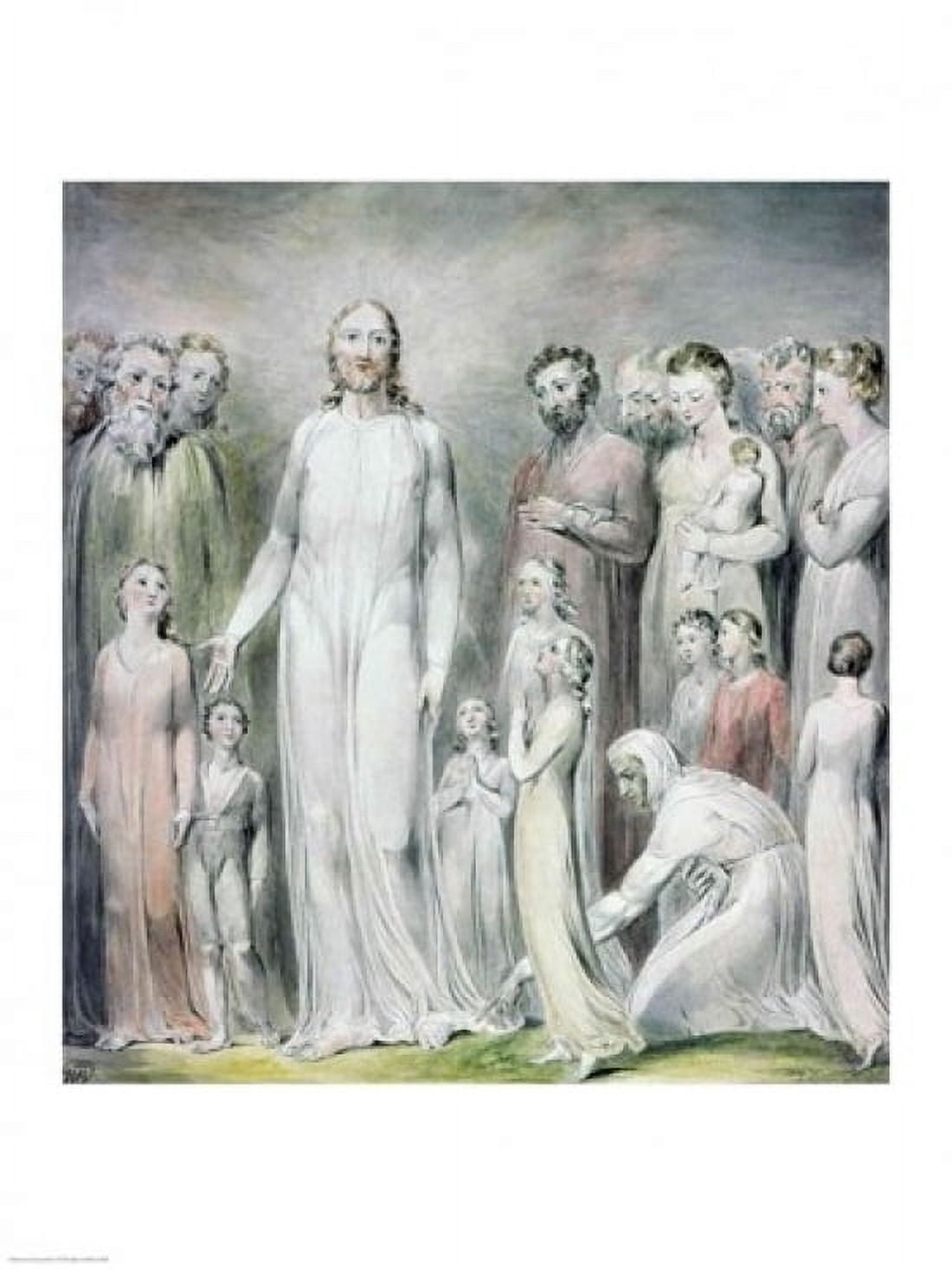 Posterazzi The Healing of the Woman with an Issue of Blood Canvas Art - William Blake (24 x 36)