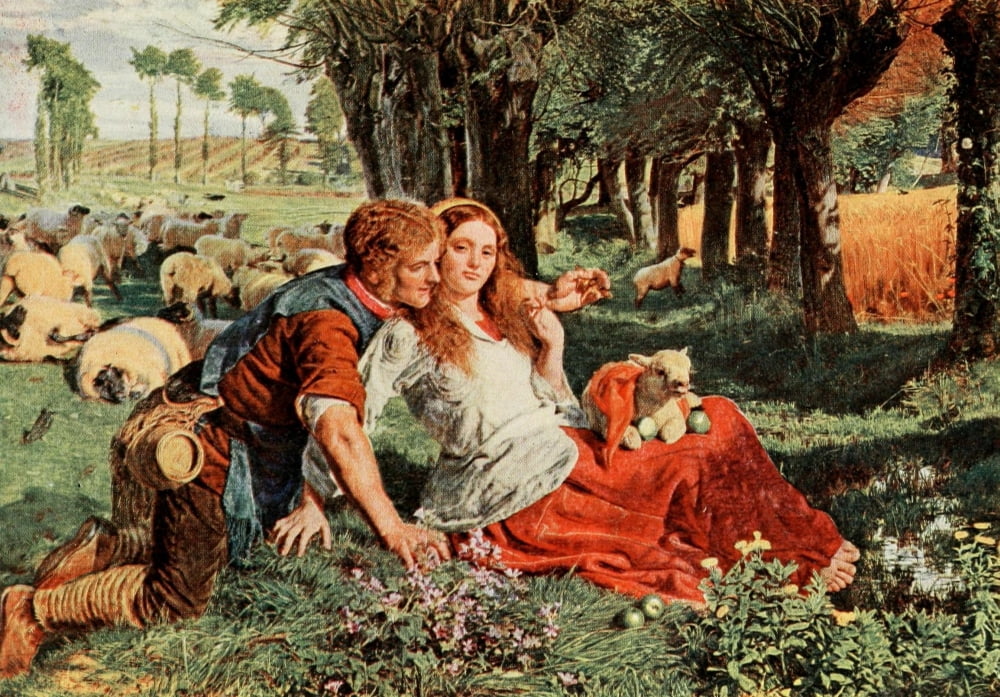 Posterazzi The Hireling Shepherd Holman Hunt 1908 Canvas Art - William Holman Hunt (24 x 36)
