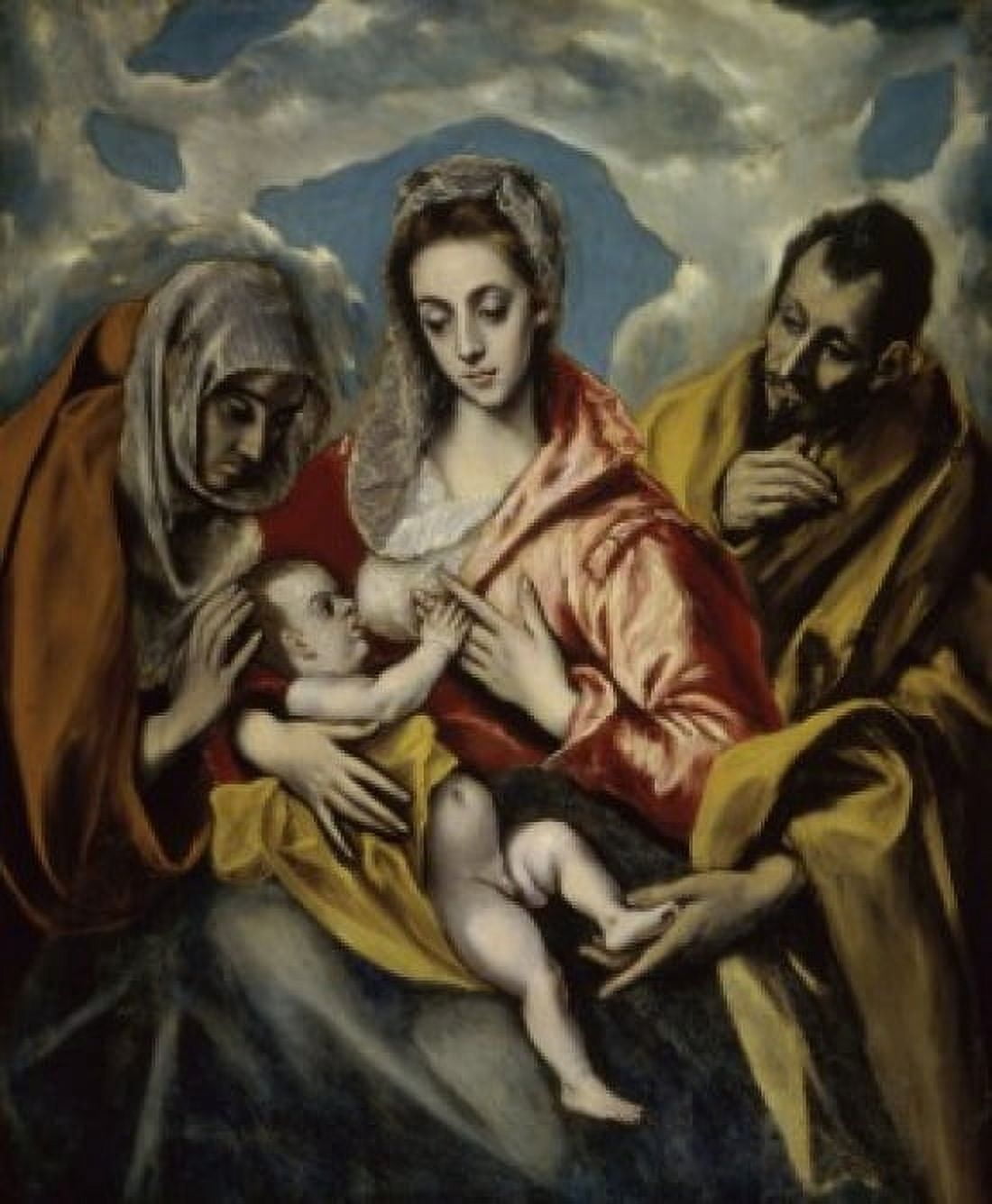 Posterazzi The Holy Family and Saint Anne El Greco (1541-1614Greek) Hospital de Tavera Toledo Spain Canvas Art - El Greco (24 x 36)