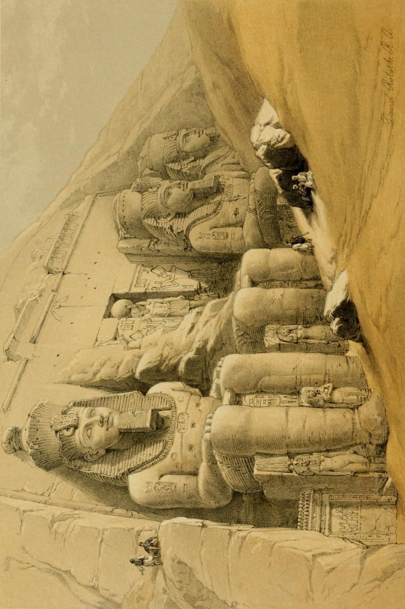 Posterazzi The Holy Land 1855 Abu Simbel Canvas Art - David Roberts (24 x 36)