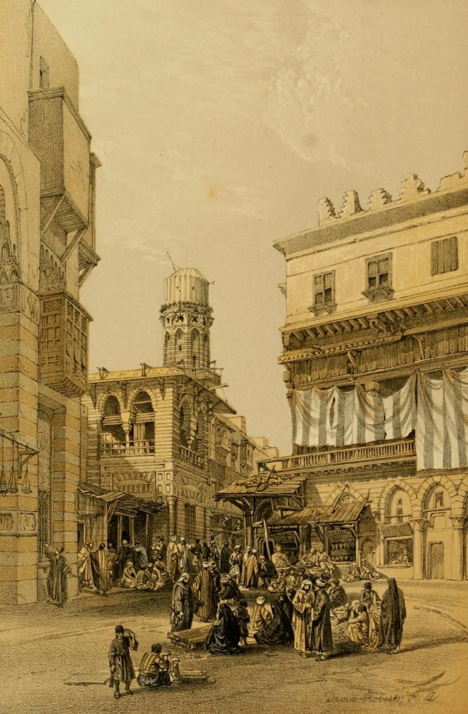 Posterazzi The Holy Land 1855 Bazaar of the coppersmiths Cairo Canvas Art - David Roberts (24 x 36)
