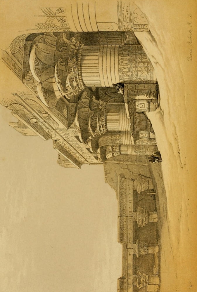 Posterazzi The Holy Land 1855 Facade of the Pronaus of the Temple of Edfou Canvas Art - David Roberts (24 x 36)
