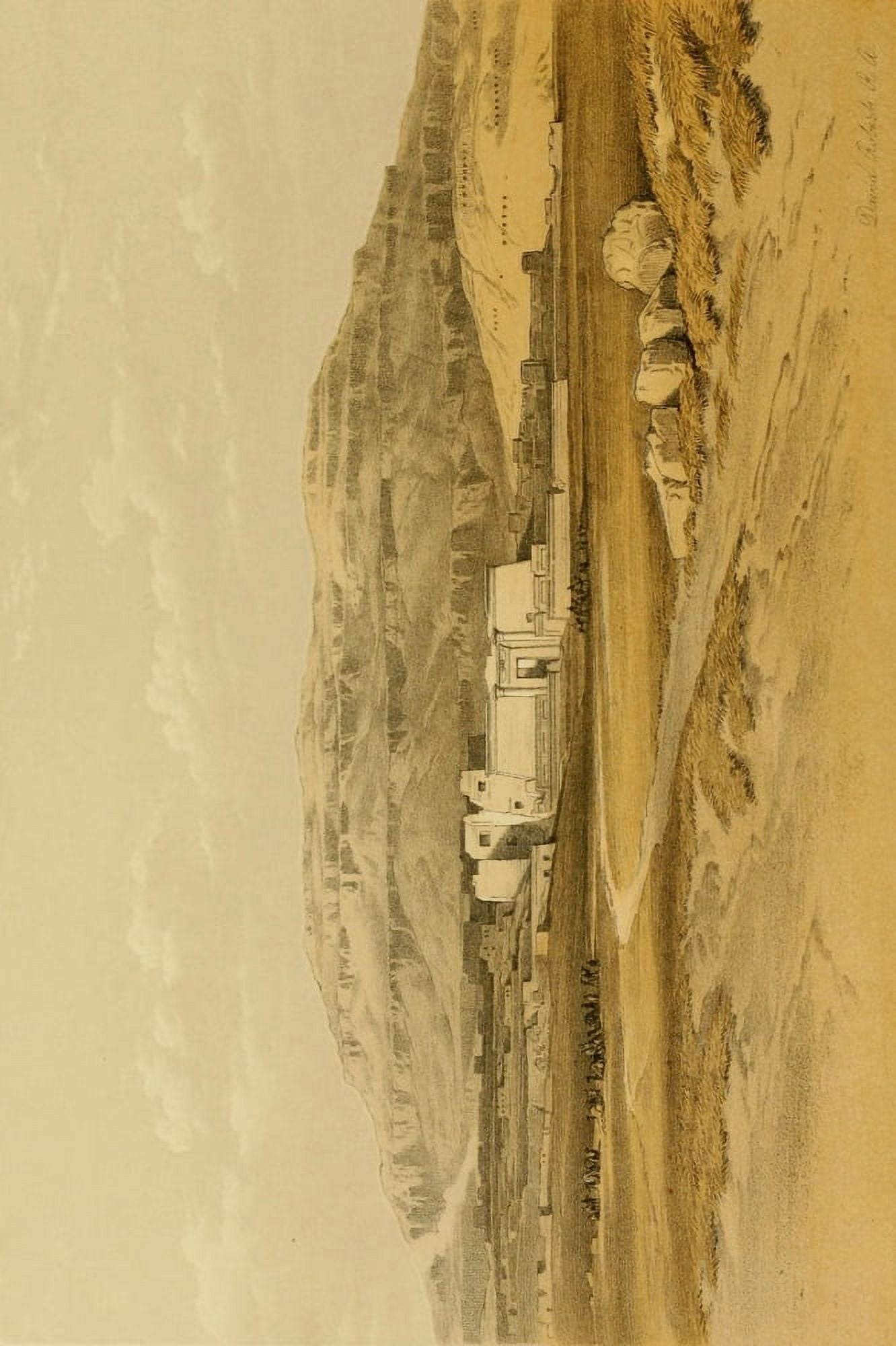 Posterazzi The Holy Land 1855 Medinet Abou Thebes Canvas Art - David Roberts (24 x 36)