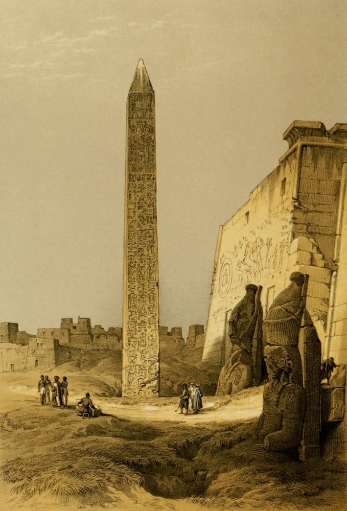 Posterazzi The Holy Land 1855 Obelisk of Luxor Canvas Art - David Roberts (24 x 36)