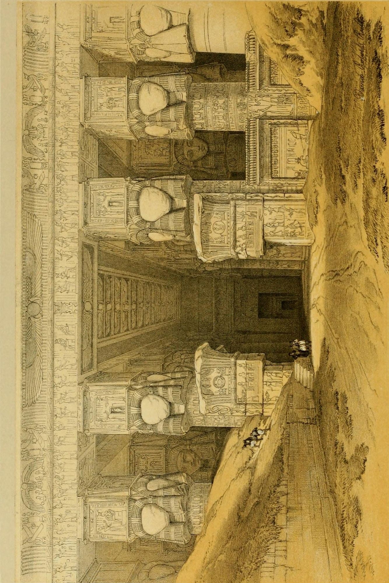 Posterazzi The Holy Land 1855 Portico of the Temple of Dendera Canvas Art - David Roberts (24 x 36)