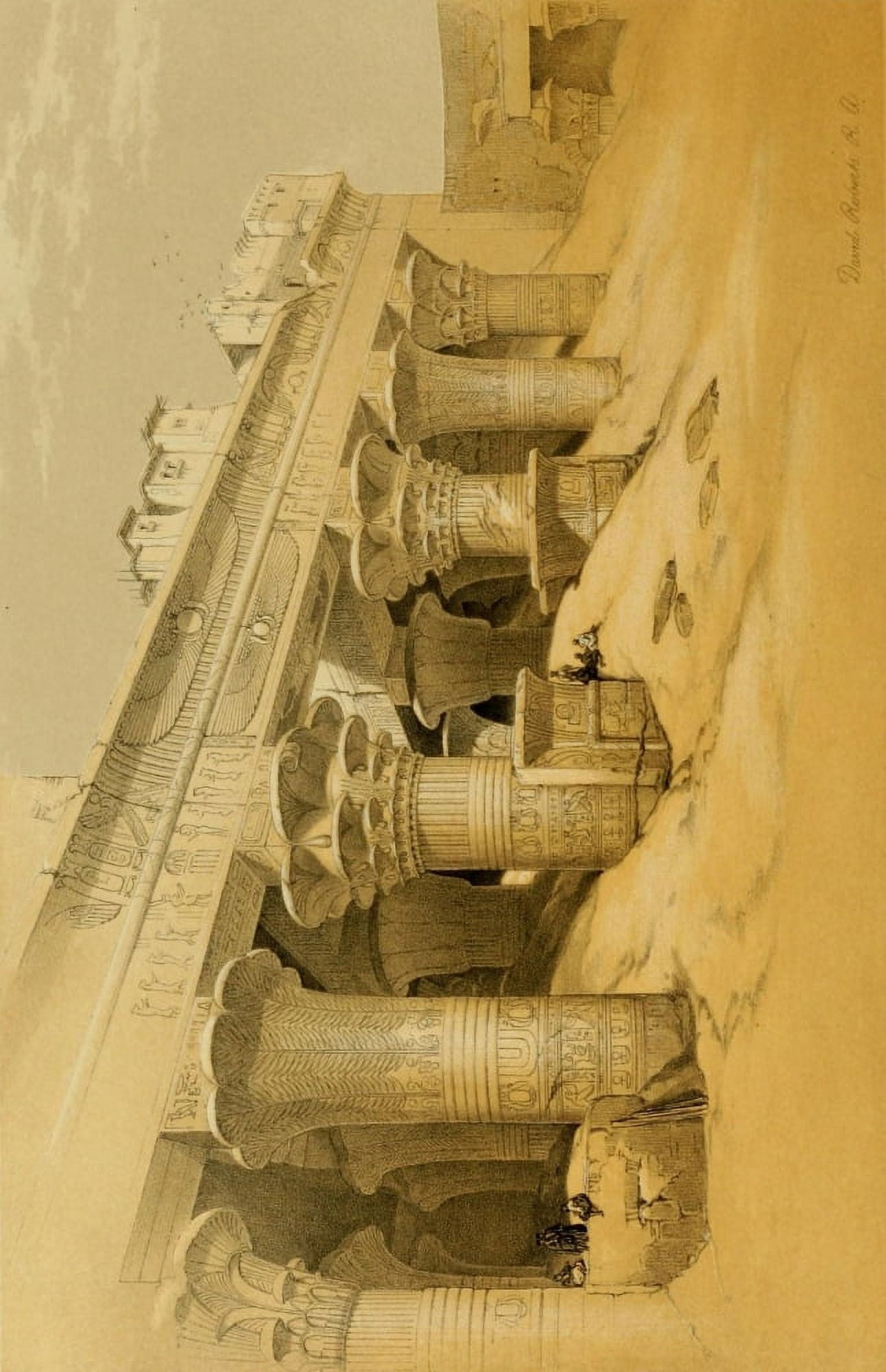 Posterazzi The Holy Land 1855 Portico of the Temple of Edfou Canvas Art - David Roberts (24 x 36)