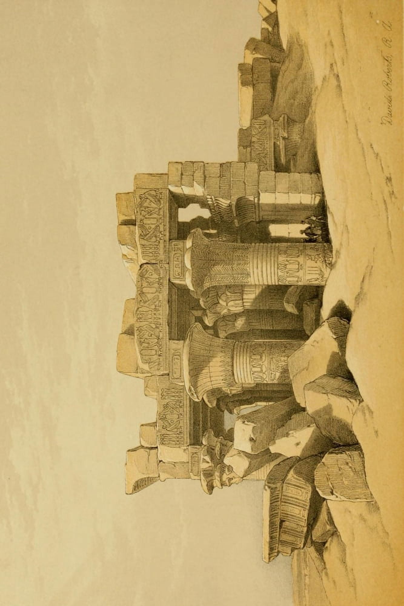 Posterazzi The Holy Land 1855 Ruins of Kom-Ombo Canvas Art - David Roberts (24 x 36)