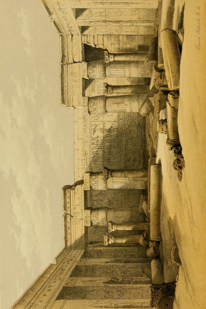 Posterazzi The Holy Land 1855 Ruins of a Christian church at the Temple of Medinet Abou Canvas Art - David Roberts (24 x 36)